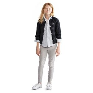 NWT Polo Ralph Lauren Big Girls Cable-Knit Cotton Cardigan Black Medium (8/10)